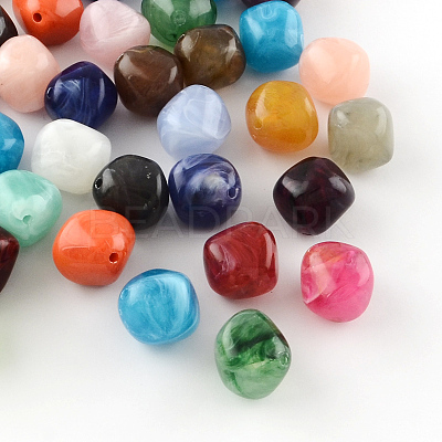 Bicone Imitation Gemstone Acrylic Beads OACR-R024-M-1