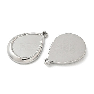 304 Stainless Steel Pendant Cabochon Settings STAS-D127-12P-1