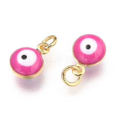 Brass Enamel Charms KK-B024-02G-B-1