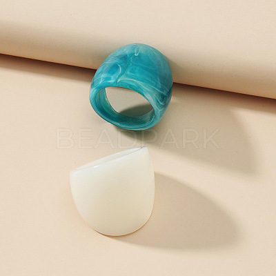 2Pcs Retro Acrylic Ring Sets KY9181-1