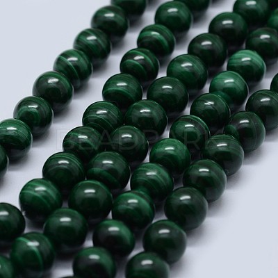 Natural Malachite Beads Strands G-F571-27A2-6mm-1