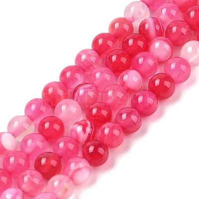 Natural Striped Agate/Banded Agate Beads Strands G-Z060-A01-A15-1