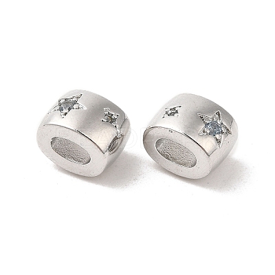 Brass Micro Pave Cubic Zirconia Beads KK-Q773-02P-03-1