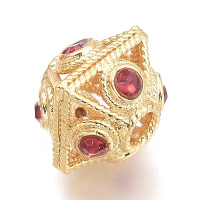 Brass Micro Pave Cubic Zirconia Beads KK-P187-26-G-1