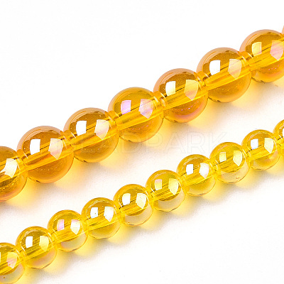 Electroplate Transparent Glass Beads Strands LS-GLAA-T032-T6mm-AB11-1