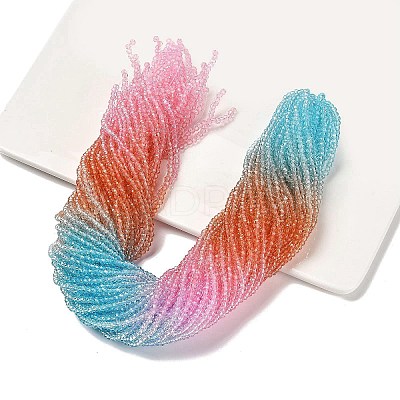 Transparent Painted Glass Beads Strands DGLA-A034-T1mm-A19-1