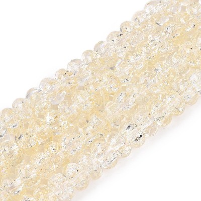 Crackle Transparent Glass Beads Strands GLAA-N069-02A-09-1