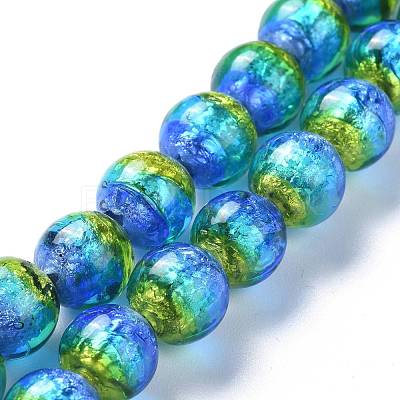 Handmade Silver Foil Lampwork Beads X-FOIL-K001-02A-10mm-1