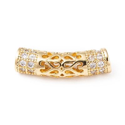 Brass Micro Pave Cubic Zirconia Beads ZIRC-F001-66G-1