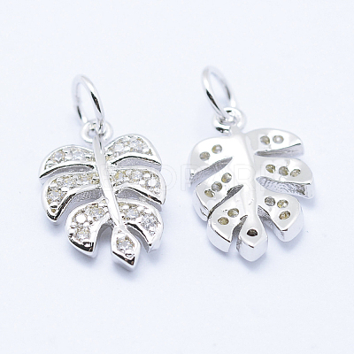 Brass Micro Pave Cubic Zirconia Charms KK-P133-04P-NR-1