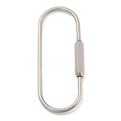 Non-Tarnish 304 Stainless Steel Screw Carabiner Lock Charms X-STAS-C092-05A-P-1