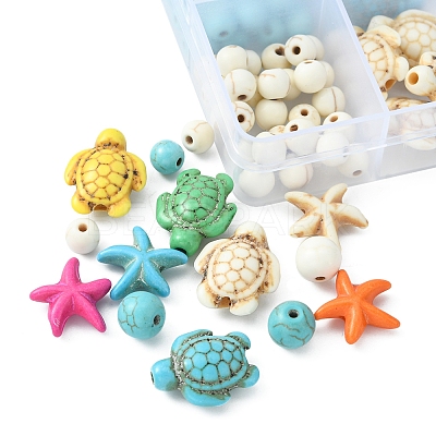 DIY Synthetic Turquoise Beads Kits DIY-FS0003-78-1