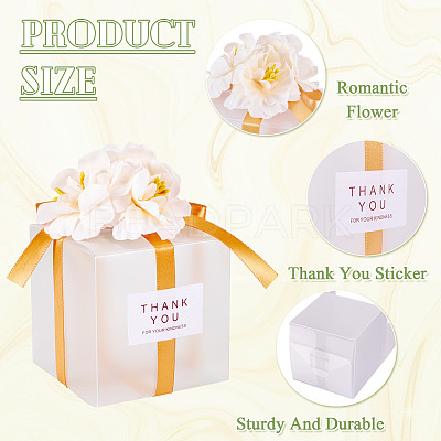 Clear PVC Candy Gift Packaging Boxes with Ribbon & Artificial Flower CON-TAC0001-20D-1