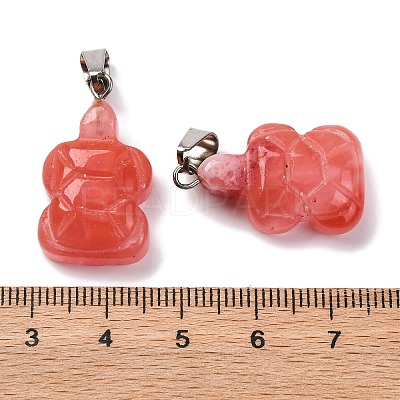 Cherry Quartz Glass Pendants G-B127-06P-04-1