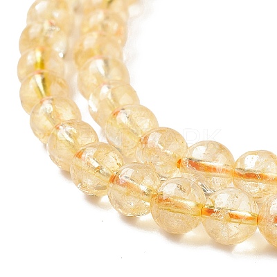 Natural Citrine Beads Strands G-E326-6mm-02-1