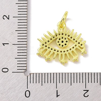 Golden Brass Micro Pave Cubic Zirconia Pendants KK-L209-039G-03-1