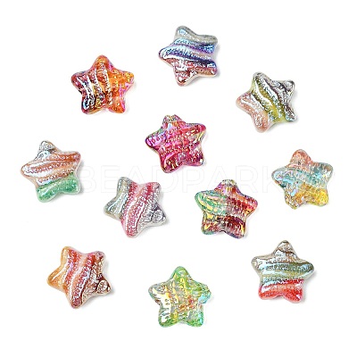 18Pcs 18 Colors Printed Resin Beads RESI-CJ0004-64-1