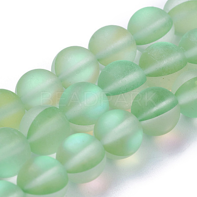 Synthetic Moonstone Beads Strands G-F142-10mm-15-1