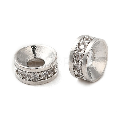 Rack Plating Brass Cubic Zirconia Beads KK-K349-03P-1