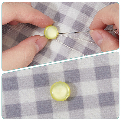 150Pcs 5 Colors Flat Round Resin Buttons BUTT-CY0001-24-1