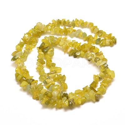 Natural Olive Jade Chip Bead Strands X-G-M205-30-1