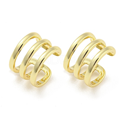 Brass Multi Lines Cuff Earrings EJEW-I300-06G-1