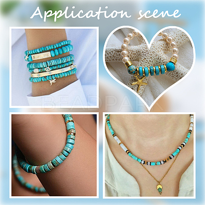 3 Strands 3 Sizes Dyed Synthetic Turquoise Dyed Beads Strands TURQ-SC0001-16-1