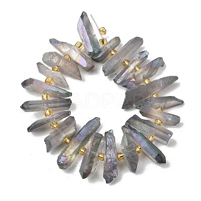 Electroplate Natural Quartz Crystal Beads Strands G-F800-B12-1