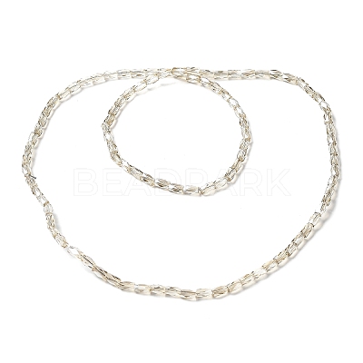 Electroplate Transparent Glass Beads Strands EGLA-E046-E02-1