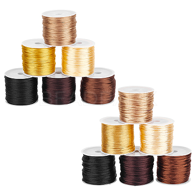 12 Rolls 12 Styles Nylon Satin Rattail Cords NWIR-HY0001-02B-1