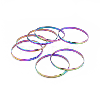 Fashion 201 Stainless Steel Bangle Sets BJEW-L664-024D-C-1-1