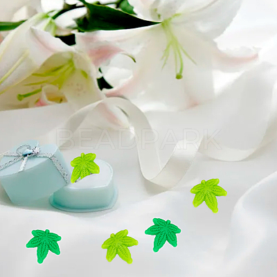 24Pcs 2 Colors Maple Leaf Silicone Focal Beads SIL-GO0001-06-1