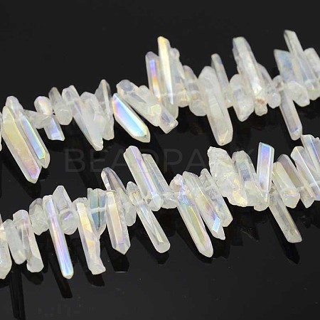 Natural Electroplated Quartz Crystal Beads Strands G-F212-01-1
