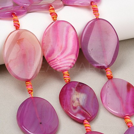 Natural Banded Agate Beads Strands G-P605-L02-02-1