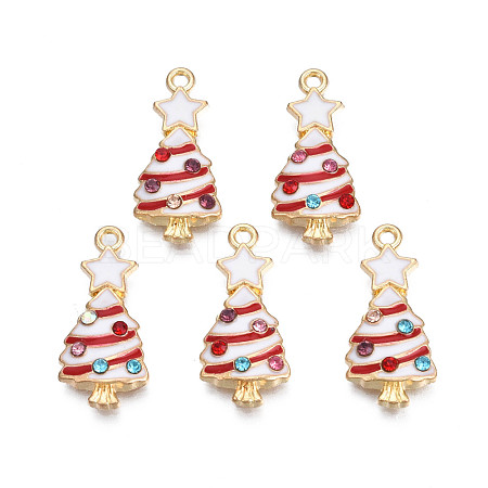 Rack Plating Alloy Enamel Pendants X-ENAM-N055-148C-1