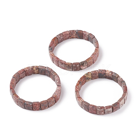 Natural Leopard Skin Jasper Stretch Bracelets BJEW-F406-B14-1