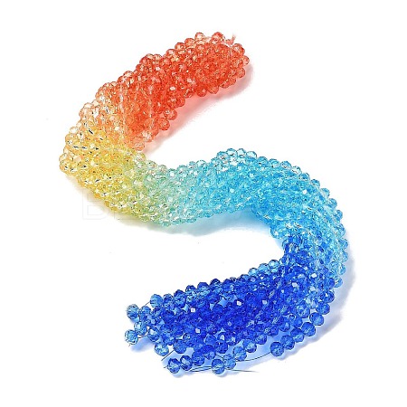Transparent Painted Glass Beads Strands DGLA-A034-T6mm-A13-1