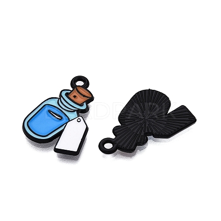 Halloween Theme Spray Painted Alloy Enamel Pendants ENAM-T020-09J-1