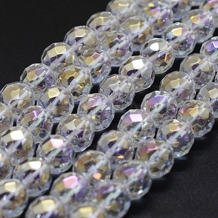 Electroplated Natural Quartz Crystal Beads Strands G-K285-10-8mm-1