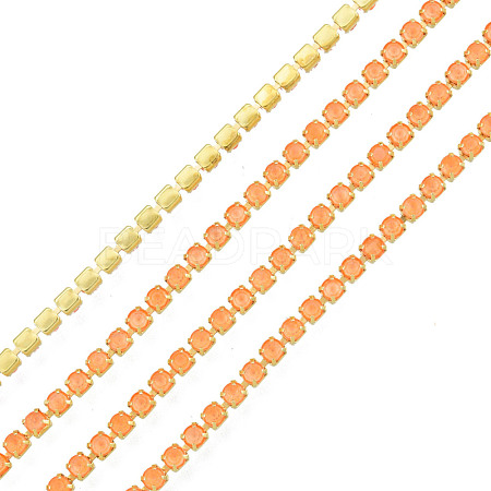 Brass Rhinestone Strass Chains CHC-N017-003B-B04-1