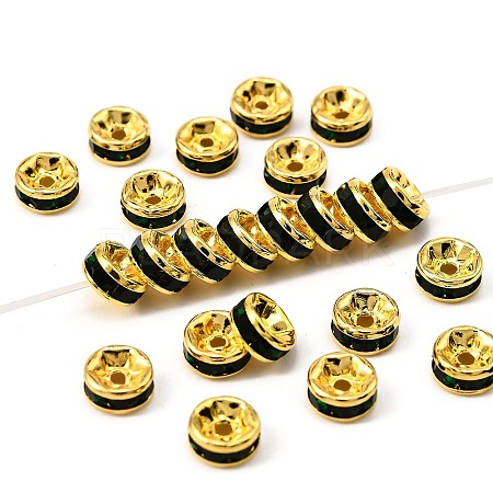 Brass Grade A Rhinestone Spacer Beads RSB036NF-12G-1