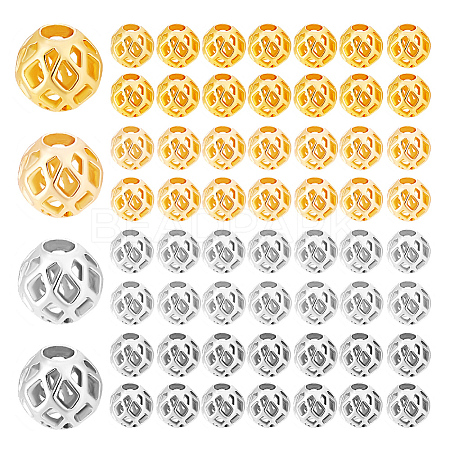 80Pcs 4 Colors Brass Beads KK-PH0011-96-1