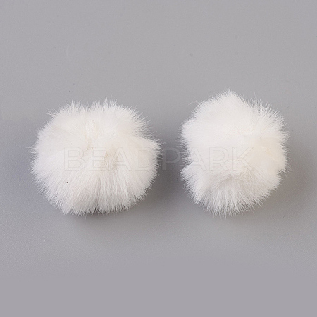 Handmade Faux Rabbit Fur Pom Pom Ball Covered Pendants LS-WOVE-F021-B17-1