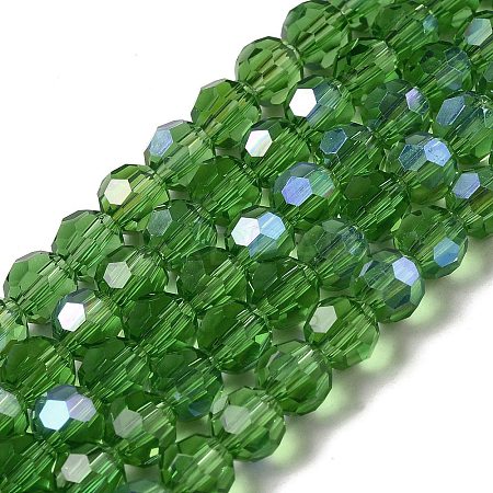 Electroplate Transparent Glass Beads Strands EGLA-A035-T6mm-L11-1
