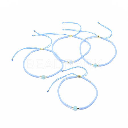 Adjustable Natural Agate Braided Bead Bracelets BJEW-F391-A11-1