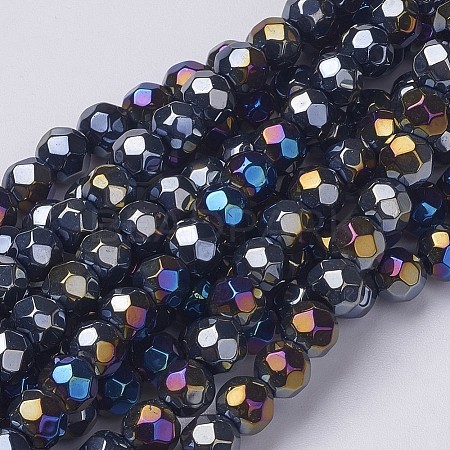 Glass Beads Strands GF6mm27Y-AB-1