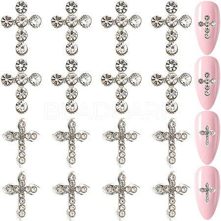 40Pcs 2 Styles Zinc Alloy Rhinestone Cabochons FIND-CP0002-11-1