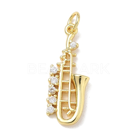 Brass Micro Pave Clear Cubic Zirconia Pendants KK-D289-01G-10-1