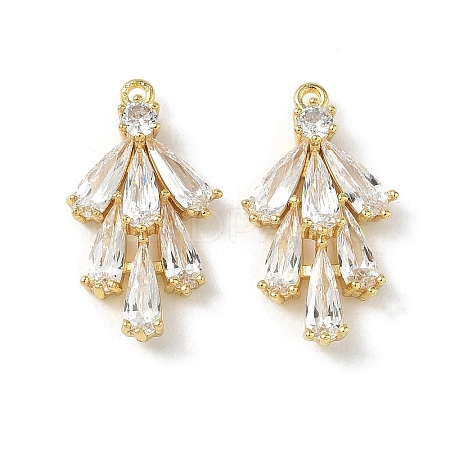Brass Pave Clear Cubic Zirconia Pendants CU-CBAAAE1-01G-1