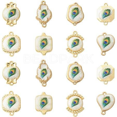 24Pcs 8 Styles Alloy & Resin Connector Charms RESI-CJ0004-97-1